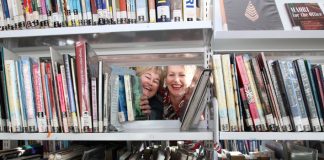 Anna Gully and Sarah Fry from the Elma Turner Library in Nelson prepare to move every single book in the library ahead of its makeover this week.