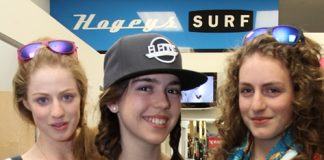 Nelson College for Girls students preparing for the Spring Fashion Fling fundraiser at the school this Saturday. They are from left; Isobelle Lane, 17, Laura Bowater, 13, and Abigail Lane, 14. Photo: Andrew Board.