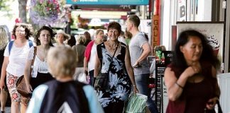 Ngaire Sharpe, of Stoke, shopping on a busy Trafalgar St. The inner city shopping experience heats up over the summer with a huge variety of local designers, retail boutiqes and international chain stores at your fingertips. Photo: Sinead Ogilvie.