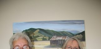 Art group Nelson members Marg Rawlins and Connie Charlton with some of their pieces that will be up on display during the annual art exhibition held at Queens Gardens this weekend. Photo: Sinead Ogilvie.