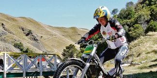 Local trials rider Paul Dowell makes his way over some rocks ahead of this weekend's NZ Ihatove Adventure Trial near Wakefield.