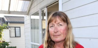 Waimea Village resident Christine Schouten outside her home.