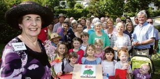 Rosemary Bygate celebrates Neighbours Day Aotearoa with fellow residents of Champion Terrace during their annual street party on Sunday. Photo: Sinead Ogilvie.