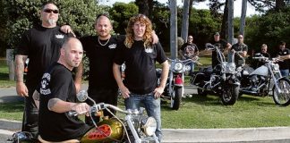 Members of the Nelson Custom Motorcycle Club from left; Tyron Penno, Brendan Benjamin, Miki Djukanovic and Steve Wood.