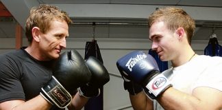Scott Gibbons and Cameron-Ryan Fracey will square off in next month's Fight 4 Victory charity boxing event at the Trafalgar Centre. Photo: Phillip Rollo.