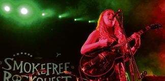Third Wheel’s Sophie Cooper performs at the Smokefreerockquest Nelson heats on Saturday night. Photo: Phillip Rollo.