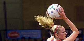 Jo Harten in action during the EasiYo Tactix 64-55 loss to the West Coast Fever at the Trafalgar Centre on Sunday.