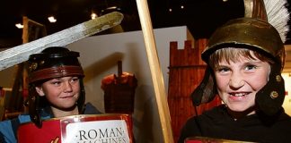Wakefield School students Thomas Singleton, left, and Jared Rogers check out the Roman Machines exhibition at the Nelson Provincial Museum last week. The exhibition closes in a month. Photo: Al Delaney.