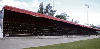 The old stand at Trafalgar Park which could make way for a new facility. Photo: Sinead Ogilvie.