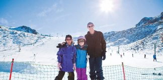Torfun Wisalsawad, Lucy Martin and Andrew Martin, all of Nelson, enjoying a day on the slopes of Rainbow Skifield on Friday. Photo: Aleisha Liebezeit/www.thelovecollective.co.nz.