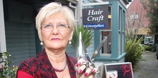 Hair Craft owner Dianne MacMorland is angered by a recent break in that left her salon stripped of her hair styling tools. Photo: Sinead Ogilvie.