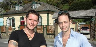 Haven Rd residents Nick Goody and Otto Barren outside the property that was burgled last week. Photo: Sinead Ogilvie.