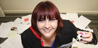 Richmond Mall manager Belinda de Clercq with just some of the hundreds of recipes submitted for the mall’s cook book that will be delivered free to every home in Nelson. Photo: Sinead Ogilvie.