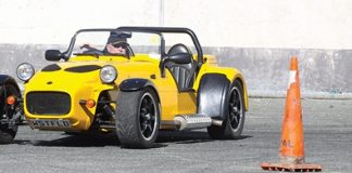 Leicester Harris racing his scratch built Westfield replica kit car at the Race Your Road Car event on Father’s Day. Photo: Sinead Ogilvie.