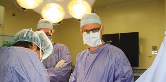 General surgeon Adrian Secker performing one of the increasing number of theatre operations at Nelson Hospital last week. Photo: Sinead Ogilvie.