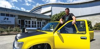 Nelson man Kerry Martin will have his 1990 Toyota Hilux on display at the South Island 4 and Rotary Champs Show and Shine at the Trafalgar Centre on Sunday. Photo: Phillip Rollo.