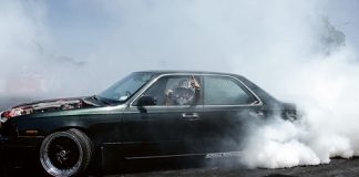 The burn out competition was a highlight of the Nelson Car Show. It won’t be happening next year and the organisers of the event have split in two. Photo: Phillip Rollo.