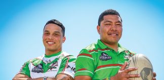 Richmond Rabbits players Tamaira Raurimu-Carew has landed a trial with the Rabbitohs youth team and Maloni Lama is off on a two year stint with Cairns club side Tully Tigers. Photo: Phillip Rollo.