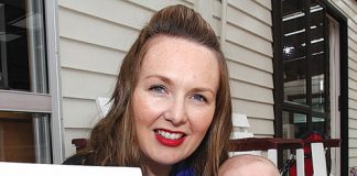 Marianne Hart-Biggs with her son Alfie Baron Biggs and his birth certificate after his middle name was initially rejected by Department of Internal Affairs. Photo: Andrew Board.