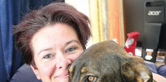 Stoke’s Carley Lissington with Bella, an almost two year old dog that Housing NZ has allowed her to keep. Photo: Andrew Board.
