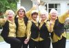 Nelson’s Golden Girls from left; Glenys Laurence, Anita Mulholland, Maria Clinton, Marie Sheehan and Valerie Watemburg. Photo: Andrew Board.