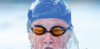 David Price, 14, was one of the standouts at the Christmas Ribbon swim meet on Saturday, slashing seven personal bests. Photo: Phillip Rollo.