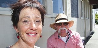 Nelson City Council CEO Clare Hadley with her husband Ken and their dog. The three have lunch together nearly every day. Photo: Andrew Board.