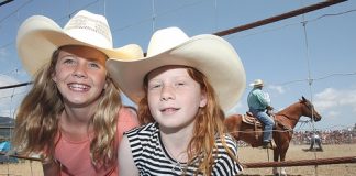 Taylah McCombe, left, from Stoke and Tara Cooney from Belgrove enjoying a day out at the Rodeo. Photo: Evan Barnes/Shuttersport.