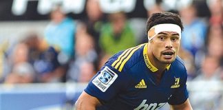 Tasman captain and Highlander Shane Christie, during the Highlanders and Blues at the Forsyth Barr Stadium on Saturday night. Photo: Peter McIntosh.
