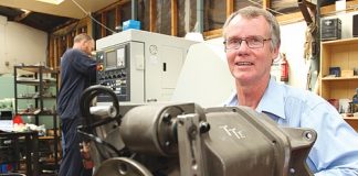 Bruce Verdon of TT Industries in Tahunanui with his motorbike gearbox that is used by the best motorbike racers in the world. Photo: Andrew Board.