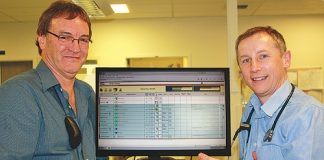 IT specialist development Chris Flaherty and emergency department director Dr Tom Morton.