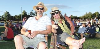 Ben Wonts and Candy Clarke of The Brook enjoying the night at Opera in the Park. Photo: Andrew Board.