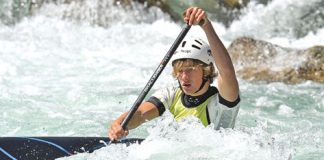 Tommy McDowell competes in the canoe slalom at the Buller Festival over the weekend. Photo: Barry Whitnall/Shuttersport.