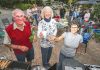 Neighbours Neil Little, Alma Kelleher and Toni Benton of Burrough Place in Enner Glynn get together for a street barbecue. Photo: Phillip Rollo.