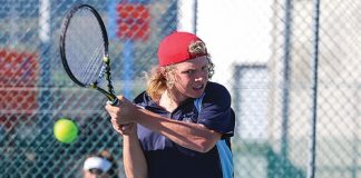 Melle Van Duijn competing for Nelson in the Gardiner Trophy on Sunday. Photo: Phillip Rollo.