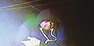Image from the Rising Sun’s CCTV footage show a man minutes before a fire was lit out the back of the Waimea Rd pub. Police are appealing for information on the man.