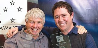 Philip Walker, left, and Kyle Paki Paki won the Bravery/Heroism Award in Christchurch last week. Photo: Martin Hunter/New Zealand Herald.