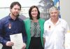 More awards for local heroes Nelson mayor Rachel Reese with Kyle Paki Paki, left, and Philip Walker after they were awarded the Royal Humane Society Awards for Bravery. Photo: Jessie Johnston.