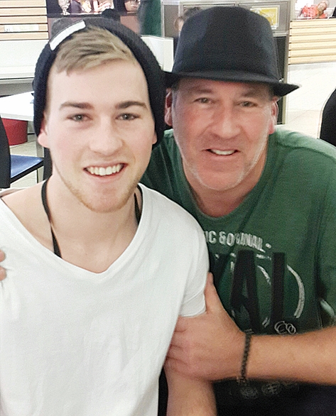 Wynter Emerson with his father Shon. Wynter Emerson with his father Shon.