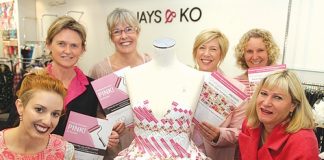 Kate Donaldson, Kim Proctor-Western, Tanya Glenn, Kate Coote, Kate Gregory and Bridget Harwood are some of the team behind a plan to “paint Nelson pink” for the month of October. Photo: Andrew Board.