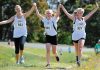 Running race a gala ‘with sweat’ Enjoying Run Mahana at Woollaston Estate on Sunday was, from left, Irene Post, Alana Crook and Tyler Goodall. Photo: Chris Symes/Shuttersport.