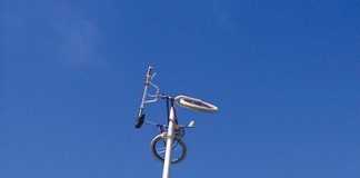 A BMX bike was put at the top of the monument at the Centre of New Zealand over the weekend.
