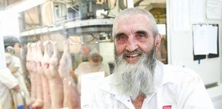 Ted Clark is retiring after 45 seasons at Alliance’s Nelson freezing works. Photo: Simon Bloomberg.