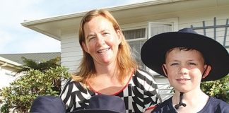 Belinda Mackean will be starting work as a teacher at Nayland Primary School for the first time this week, along with her three children. They are, from left, Charlie, 7, Tessa, 5, and Oliver, 9. Photo: Andrew Board.