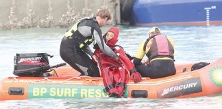 Search and rescue at sea just practice