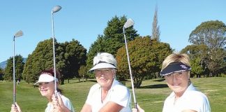 Organisers of the Grandmothers Tournament at Greenacres Golf Club, from left, member Kathy Simpson, tournament convenor, Pam McLean, and Ladies club captain, Sally Ussher. Photo: Monique Bergman.