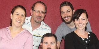 Members of Aspire Church, Katie Gray, Kent Longman, Matt Thomas, Wes Fox and Janine Thomas will be part of the group travelling to Nepal to assist in the aftermath of the earthquake. Photo: Jessie Johnston.