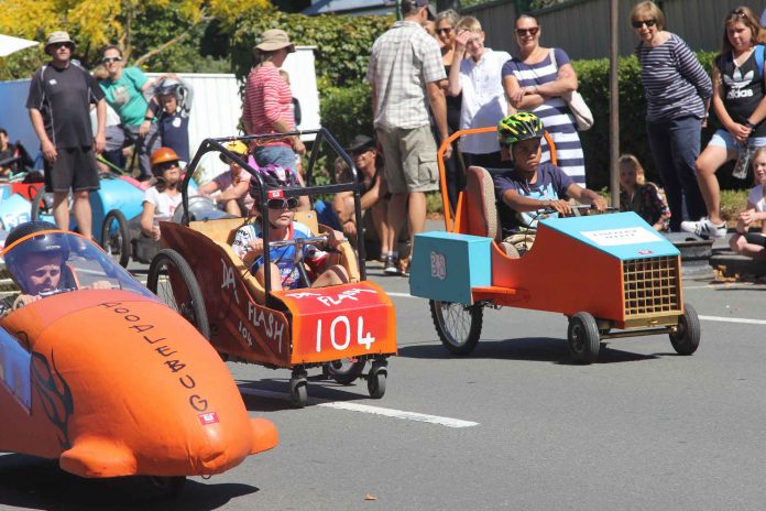 Trolley Derby Richmond (2) The annual derby attracted hundreds of keen spectators and dozens of keen participants. Photo: Jessie Johnston.